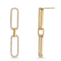 Pendant d'oreilles Argent Zircone jaune Plaqué or-602803