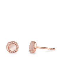 Clous d'oreilles Argent Zircone rosé Plaqué or nacre blanc Ø6 mm-602823