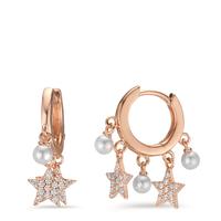 Créoles à charnières Argent Zircone rosé Plaqué or Étoile-602829