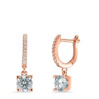 Créoles à charnières Argent Zircone 20 Pierres rosé Plaqué or-602835