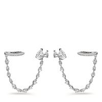 Boucles d'oreilles Argent Zircone blanc Rhodié Ø10 mm-602840