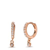 Créoles à charnières Argent Zircone 16 Pierres rosé Plaqué or-602853