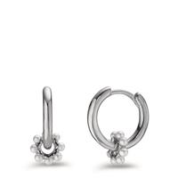 Créoles à charnières Argent Rhodié [shining Pearls] blanc-602855