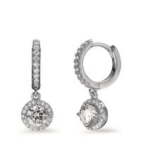 Créoles à charnières Argent Zircone Rhodié-602858