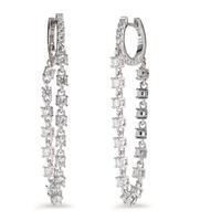 Créoles à charnières Argent Zircone 46 Pierres Rhodié-602861