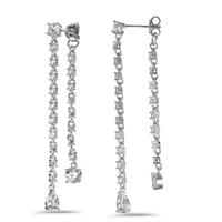 Pendant d'oreilles Argent Zircone 42 Pierres Rhodié-602870