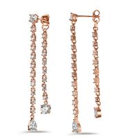 Pendant d'oreilles Argent Zircone 42 Pierres rosé Plaqué or-602871