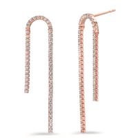 Pendant d'oreilles Argent Zircone 100 Pierres rosé Plaqué or-602880