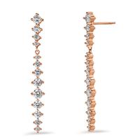 Pendant d'oreilles Argent Zircone 26 Pierres rosé Plaqué or-602883