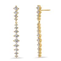 Pendant d'oreilles Argent Zircone 26 Pierres jaune Plaqué or-602884