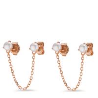 Boucles d'oreilles Argent rosé Plaqué or perle d'eau douce blanc, 2 Perles, 5 mm-602898