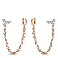 Boucles d'oreilles Argent Zircone blanc rosé Plaqué or-602901