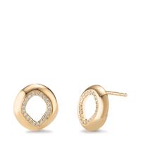 Clous d'oreilles Argent Zircone jaune Plaqué or Ø12 mm-602929