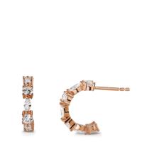 Créoles Argent Zircone 14 Pierres rosé Plaqué or-602931
