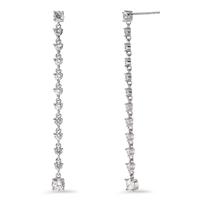 Pendant d'oreilles Argent Zircone 24 Pierres Rhodié-602936