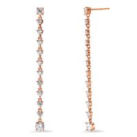 Pendant d'oreilles Argent Zircone 24 Pierres rosé Plaqué or-602937