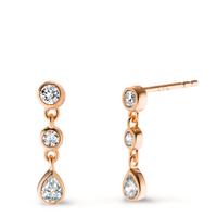 Pendant d'oreilles Argent Zircone 6 Pierres rosé Plaqué or-602967