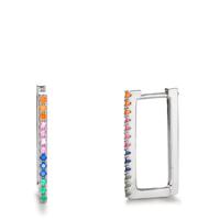 Créoles à charnières Argent Zircone arc-en-ciel, 26 Pierres Rhodié-602993