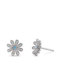 Clous d'oreilles Argent Zircone 50 Pierres Rhodié Fleur Ø10.5 mm-603005