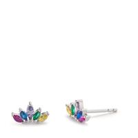 Clous d'oreilles Argent Zircone 10 Pierres Rhodié-603024