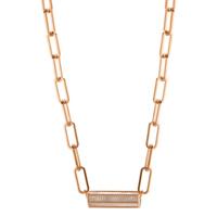 Collier Argent Zircone rosé Plaqué or nacre blanc 43-48 cm-603028
