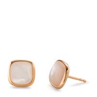 Clous d'oreilles Argent rosé Plaqué or nacre blanc Ø10 mm-603037