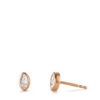 Clous d'oreilles Argent Zircone 2 Pierres rosé Plaqué or-603040