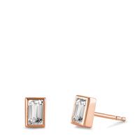 Clous d'oreilles Argent Zircone 2 Pierres rosé Plaqué or-603052