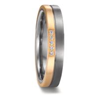 Alliance Tantale 999, Or jaune 18K Diamant 0.05 ct, 5 Pierres, w-si-603083