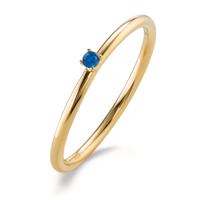Bague à superposer Argent Zircone bleu, 2 mm jaune Plaqué or-603136