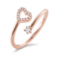 Bague Argent Zircone 15 Pierres rosé Plaqué or Coeur-603144