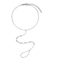 Chaînette de cheville Argent Zircone 7 Pierres Rhodié 23-28 cm-603158