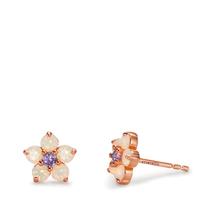 Ohrstecker Silber Zirkonia 12 Steine rosé vergoldet Blume Ø8.5 mm-603177