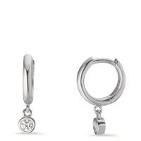 Créoles à charnières Argent Zircone 2 Pierres Rhodié-603187