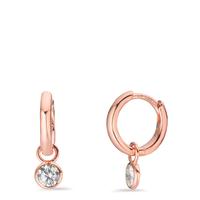 Créoles à charnières Argent Zircone 2 Pierres rosé Plaqué or-603189