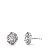 Clous d'oreilles Argent Zircone Rhodié Ø9.5 mm-603212