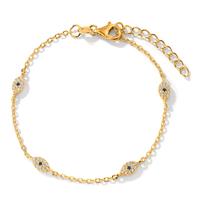 Bracelet Argent Zircone jaune Plaqué or 16-19 cm-603229