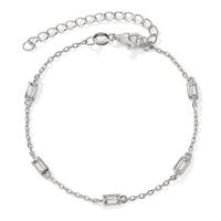 Bracelet Argent Zircone 5 Pierres Rhodié 15.5-20.5 cm-603230