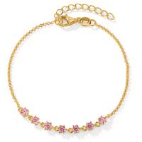 Bracelet Argent Zircone 7 Pierres jaune Plaqué or 16-19 cm-603238