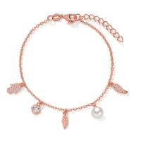 Bracelet Argent Zircone rosé Plaqué or 16-19 cm-603249