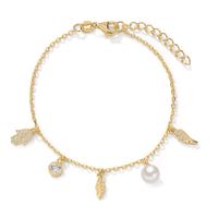 Bracelet Argent Zircone jaune Plaqué or 16-19 cm-603250