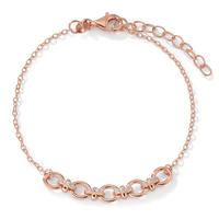 Bracelet Argent Zircone 16 Pierres rosé Plaqué or 16-19 cm-603252