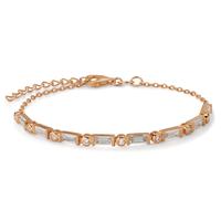 Bracelet Argent Zircone 16 Pierres rosé Plaqué or 15.5-18.5 cm-603255