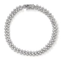 Bracelet Argent Zircone Rhodié 18.5 cm-603260