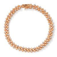 Bracelet Argent Zircone rosé Plaqué or 18.5 cm-603261