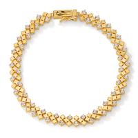 Bracelet Argent Zircone jaune Plaqué or 18.5 cm-603262