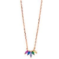 Collier Argent Zircone 5 Pierres rosé Plaqué or 40-45 cm-603280
