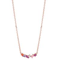 Collier Argent Zircone 6 Pierres rosé Plaqué or 40-45 cm-603283