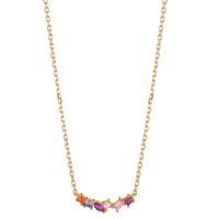 Collier Argent Zircone 6 Pierres jaune Plaqué or 40-45 cm-603284