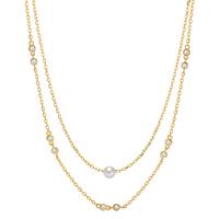 Collier Argent Zircone 10 Pierres jaune Plaqué or 40-45 cm-603287